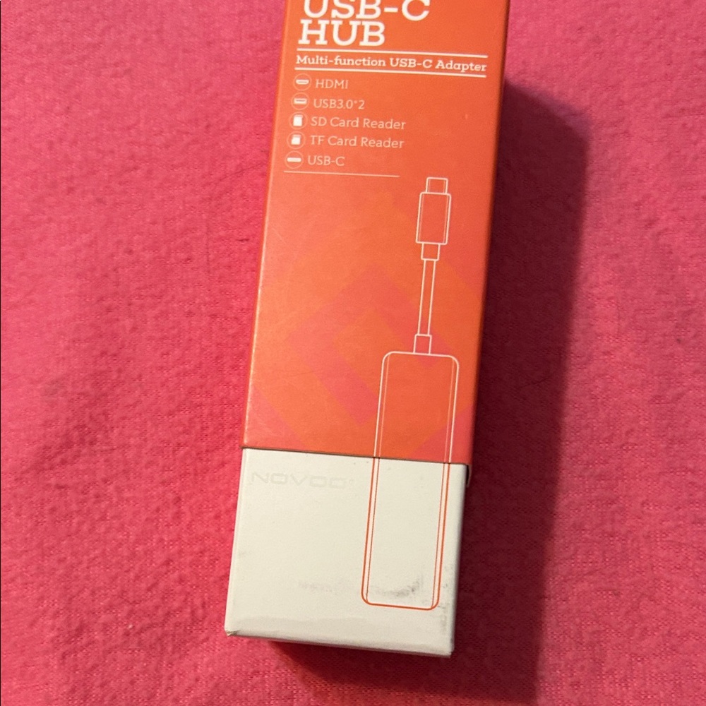 OVO USB-C Hub Multi-Function Adapter - Orange and White